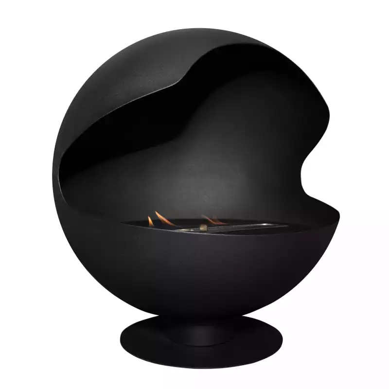 Каминокомплект:Биокамин Firelight BFP/F-55 Sphere+Набор керамических камней М, черные