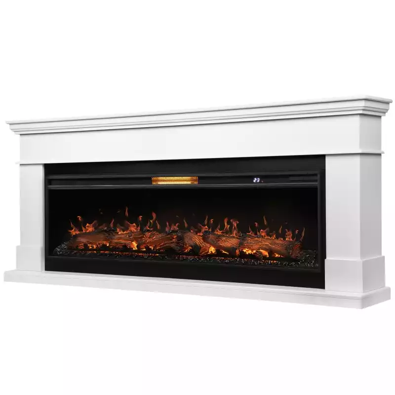 Каминокомплект: Очаг Royal Thermo Aurora RTFP/P-AR60LS, портал California 60 W, белый