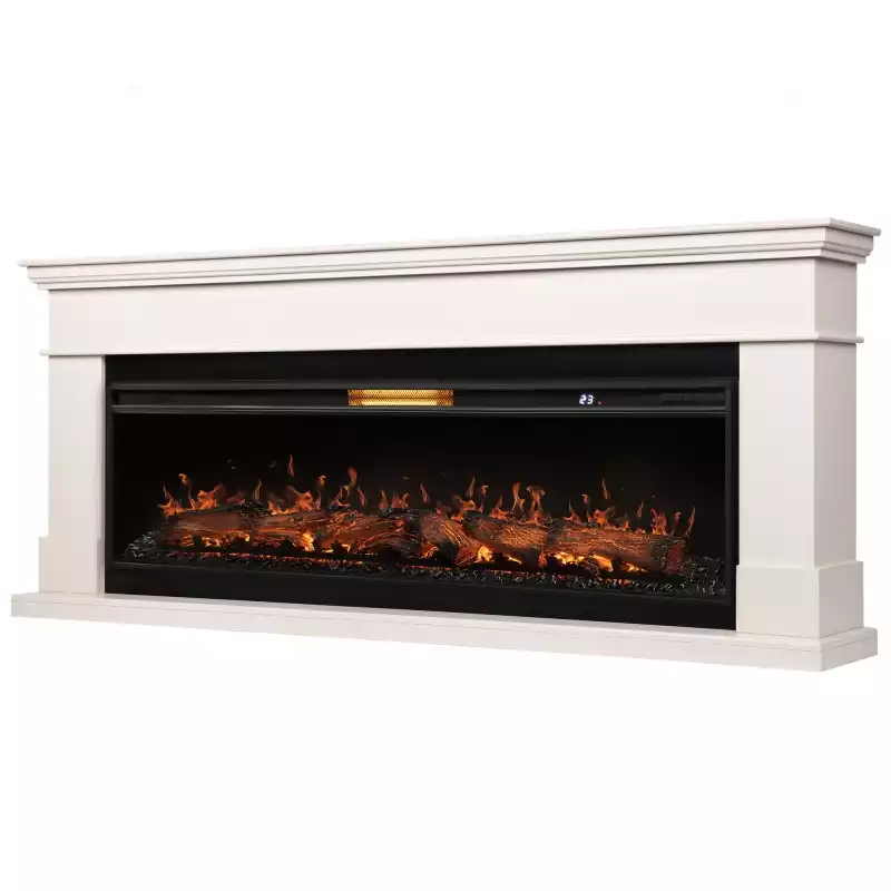 Каминокомплект: Очаг Royal Thermo Aurora RTFP/P-AR60LS, портал California 60 IV, молочный