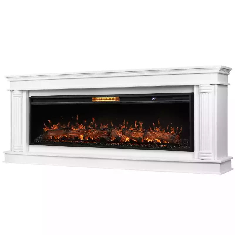 Каминокомплект: Очаг Royal Thermo Aurora RTFP/P-AR60LS, портал Olympia 60, белый